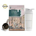 TrueBasics Clean Whey Protein Isolate + Concentrate 2.2 lb Coffee & Steel Pro Shaker 700 ml Combo