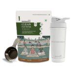 TrueBasics Clean Plant Protein 2.2 lb Chocolate & Steel Pro Shaker 700 ml Combo