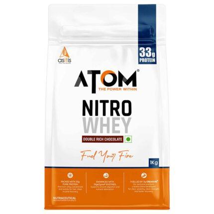 AS-IT-IS Nutrition ATOM Nitro Whey with Creatine,  2.2 lb  Double Rich Chocolate